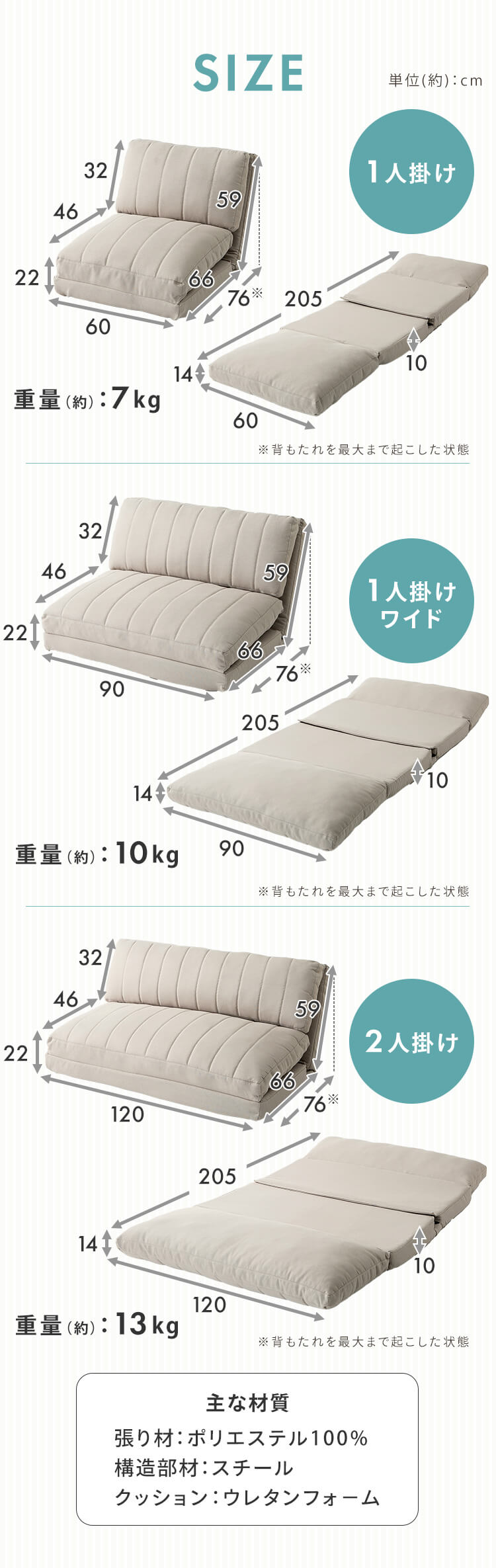ソファベッド 幅120cm チャコールグレー 7289123 │アイリスオーヤマ