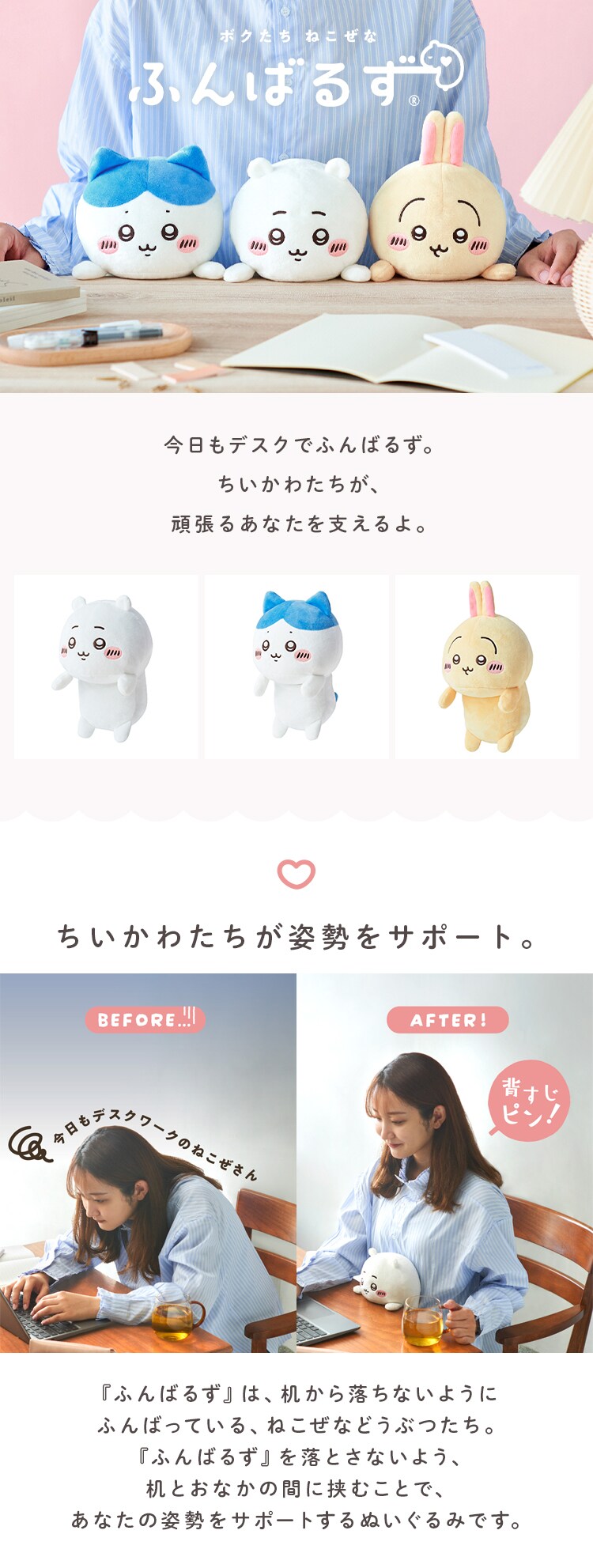 ふんばるず ぬいぐるみ はちわれ 姿勢改善 姿勢サポート 姿勢矯正 VRT428980