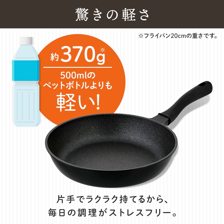 LIV PLUS ベストコ 深型フライパン 28cm ウォックパン ガス火専用 軽量 ブラック NM-386 軽すぎるフライパン ブラック NM-386 2