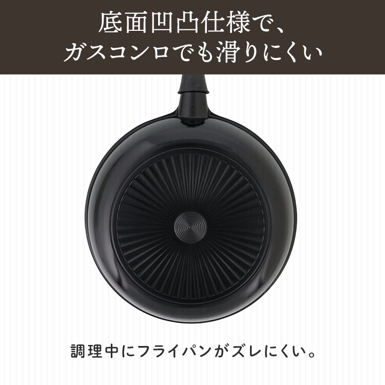 LIV PLUS ベストコ 深型フライパン 28cm ウォックパン ガス火専用 軽量 ブラック NM-386 軽すぎるフライパン ブラック NM-386 4