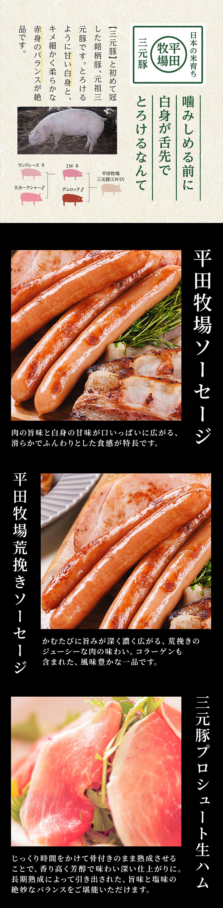 平田牧場特製ハムソーセージ詰合せセット CHK23-4【直送】1