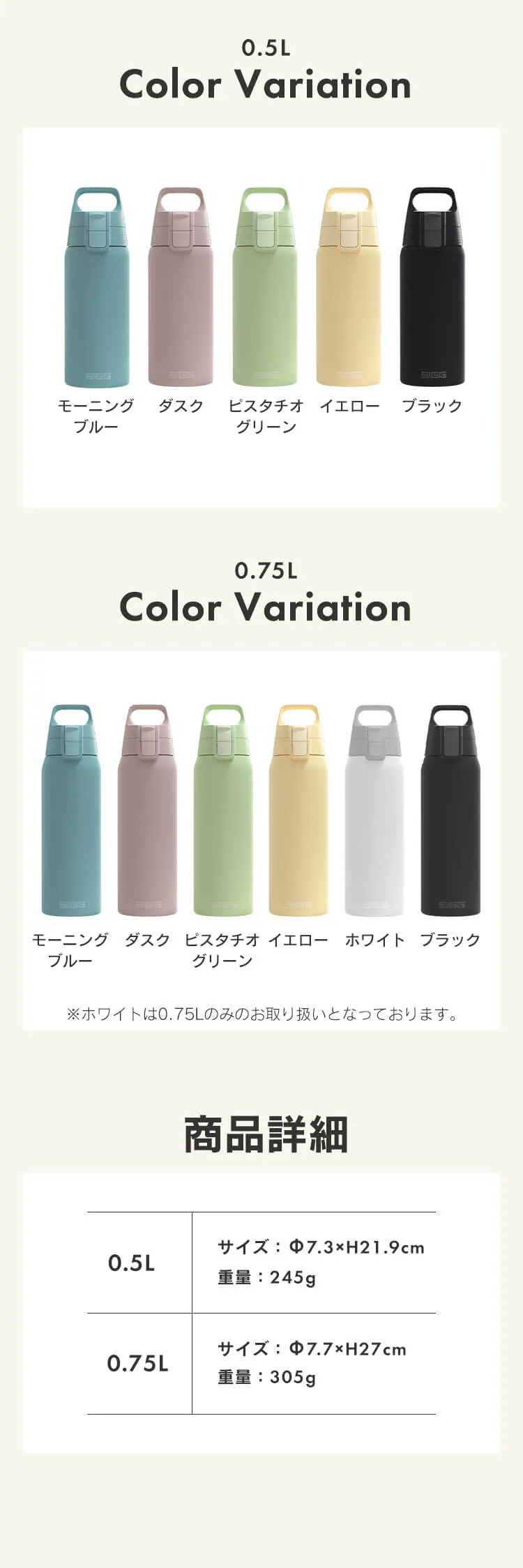 水筒 750ml 直飲み 保温 保冷 真空断熱 二重構造 0.75L シールドサーモワン SIGG シグ ピスタチオグリーン3