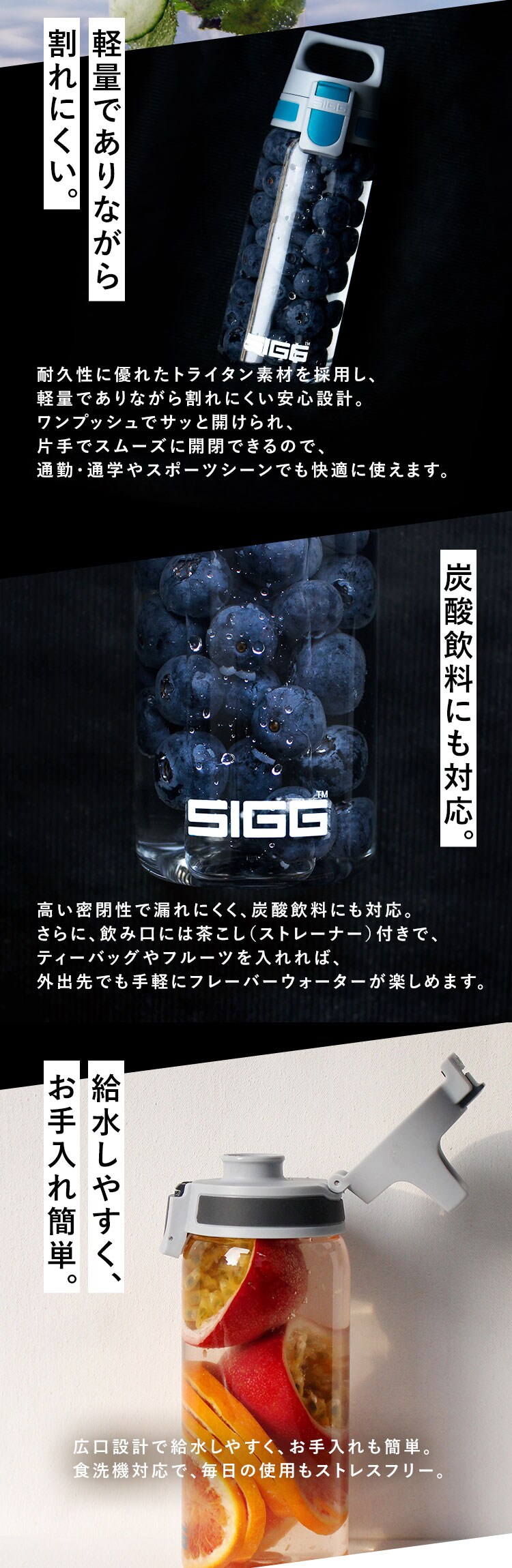 水筒 500ml ワンプッシュ 直飲み 軽量 持ち手 ハンドル付  ベリー1