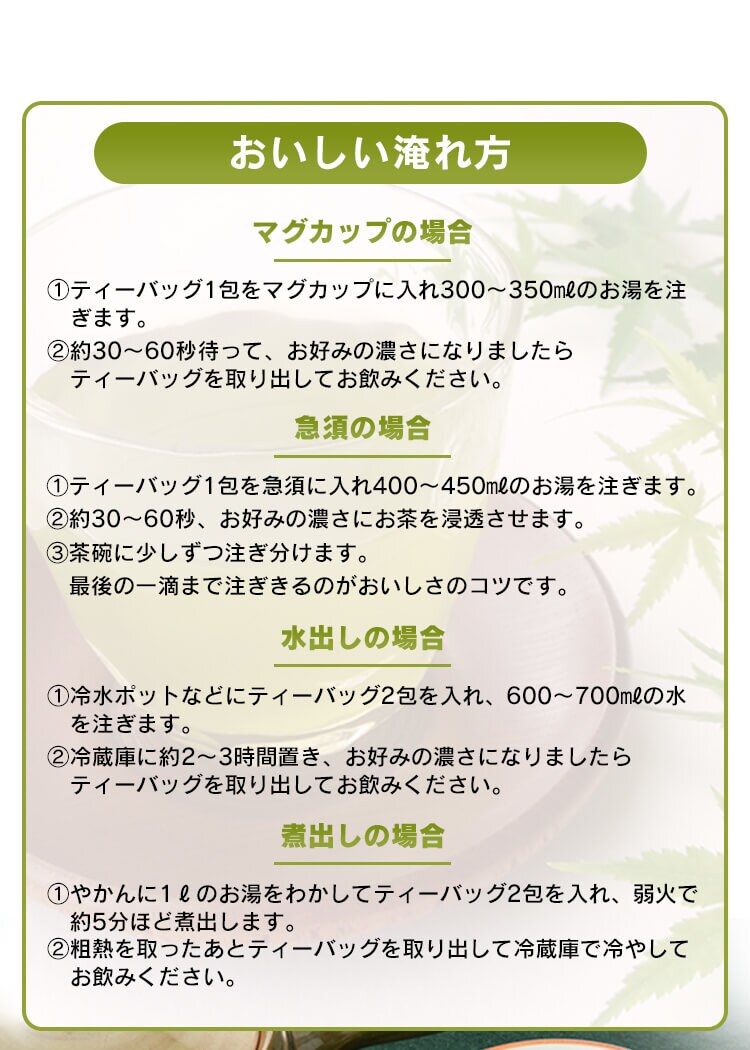 知覧茶 緑茶 ティーバッグ 6