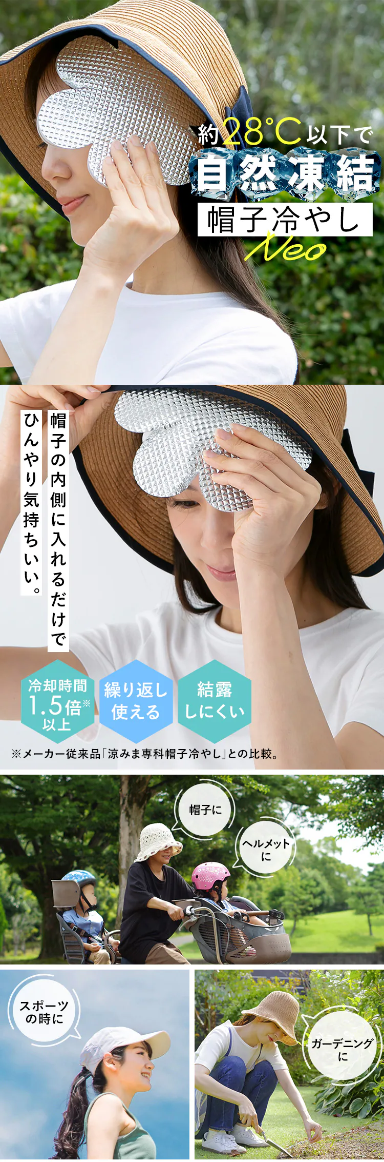 【2個セット】涼みま専科　帽子冷やし　冷感シート　直径約18cm ホワイト0