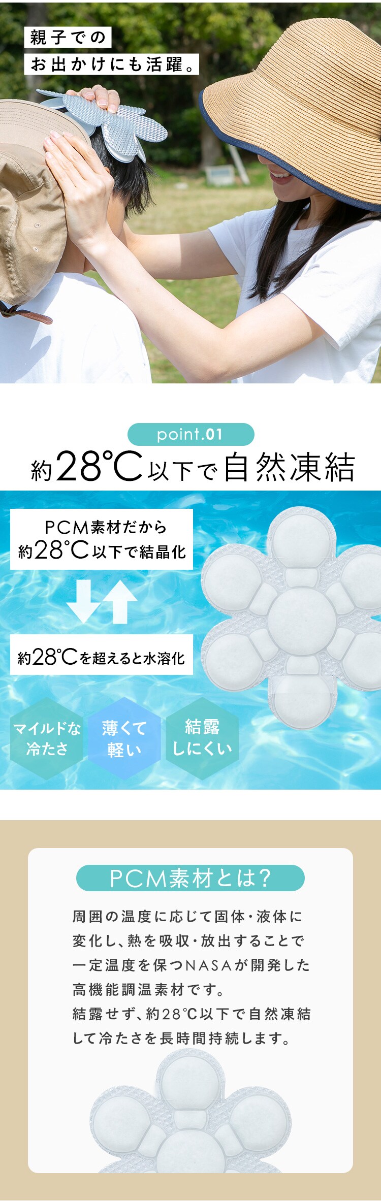 【2個セット】涼みま専科　帽子冷やし　冷感シート　直径約18cm ホワイト1