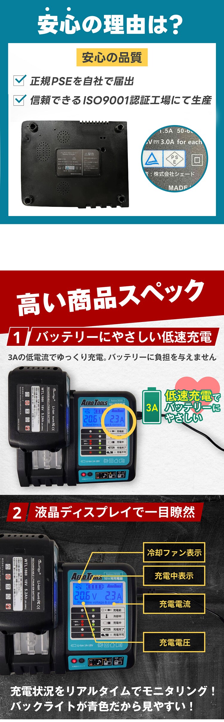 AERO TOOLS AERO TOOLS バッテリー充電器 DC18V he-cha11aero1011