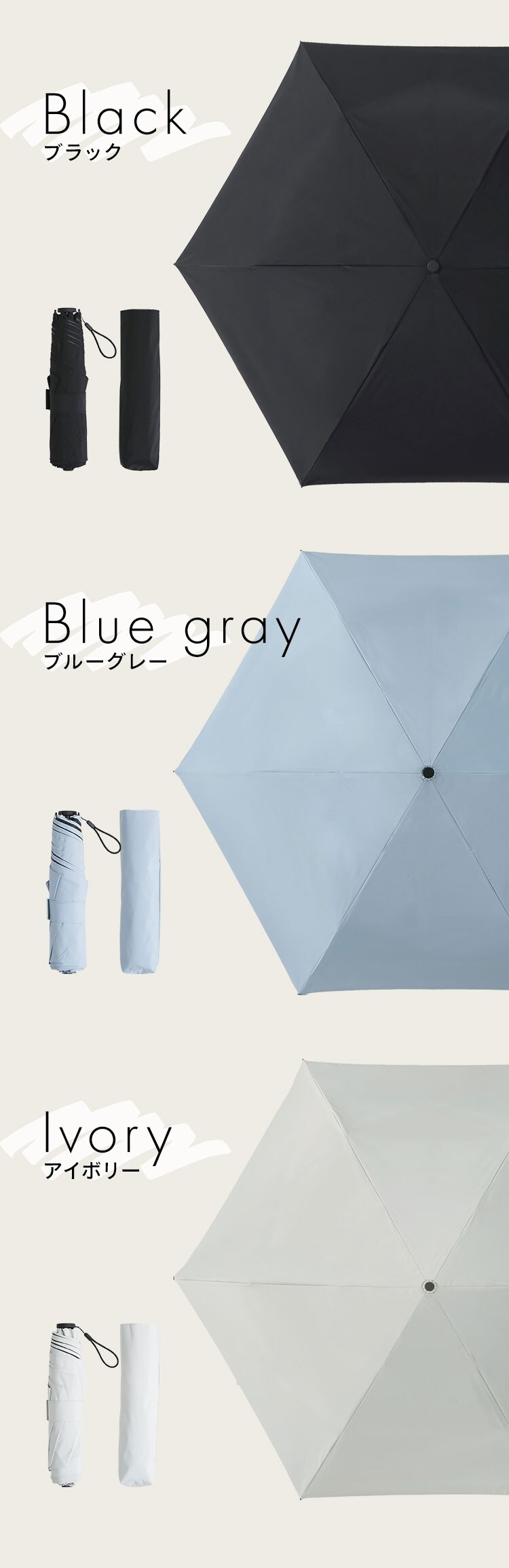 スマートエール 軽量 晴雨兼用傘 55cm ブルーグレー5