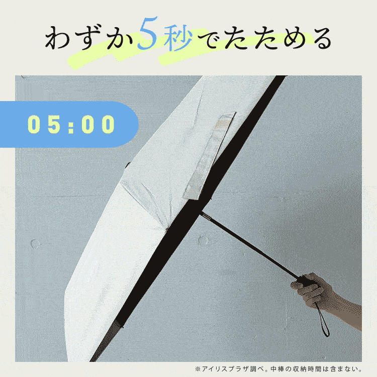 スマートエール 自動開閉 晴雨兼用傘 55cm ブラック1