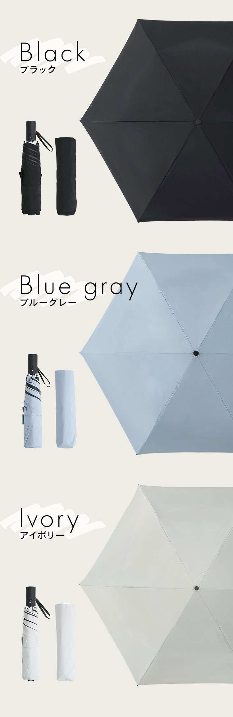 スマートエール 自動開閉 晴雨兼用傘 55cm ブラック7