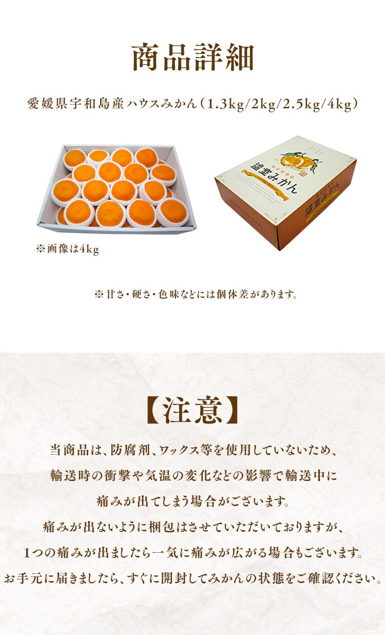 宇和島青果市場 宇和島ハウスみかん 1.3kg 5