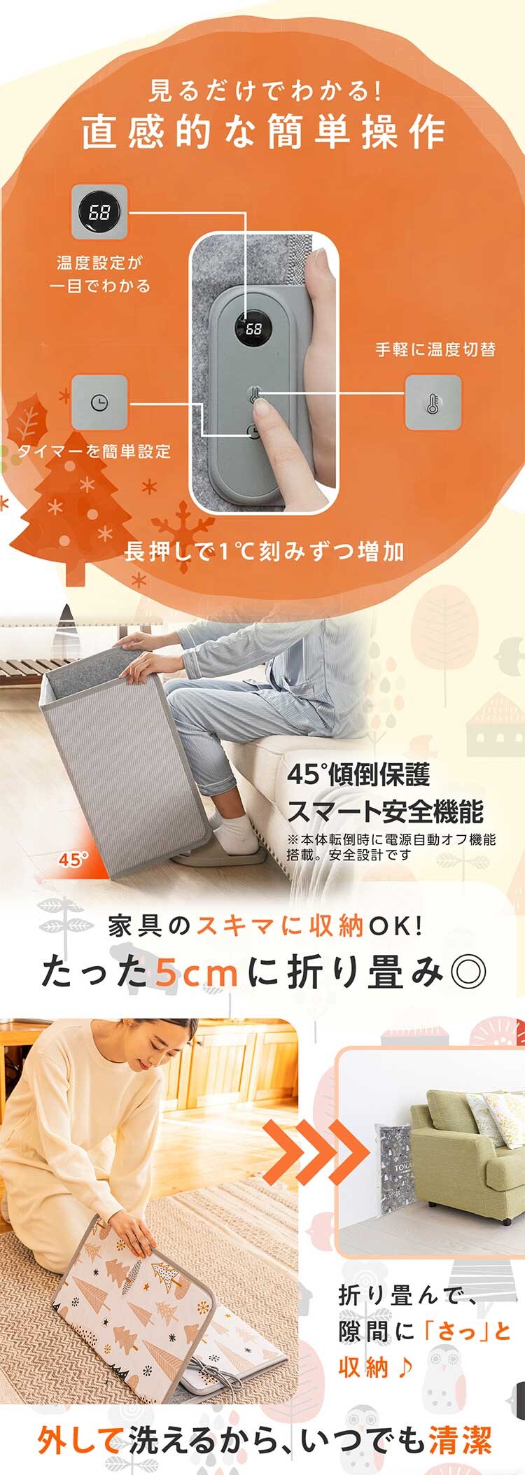 パネルヒーター 3面 TPH-002S-SG スモーキーグレー7
