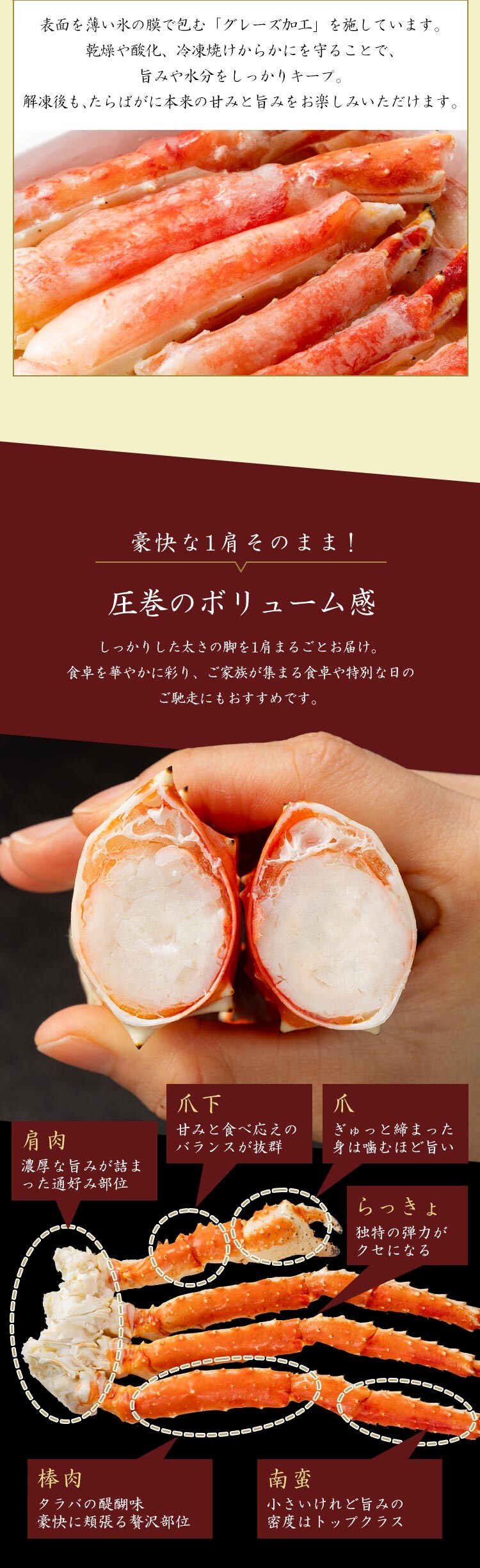 ボイルたらば蟹シュリンク 【時間指定不可】【代引不可】【同梱不可】9
