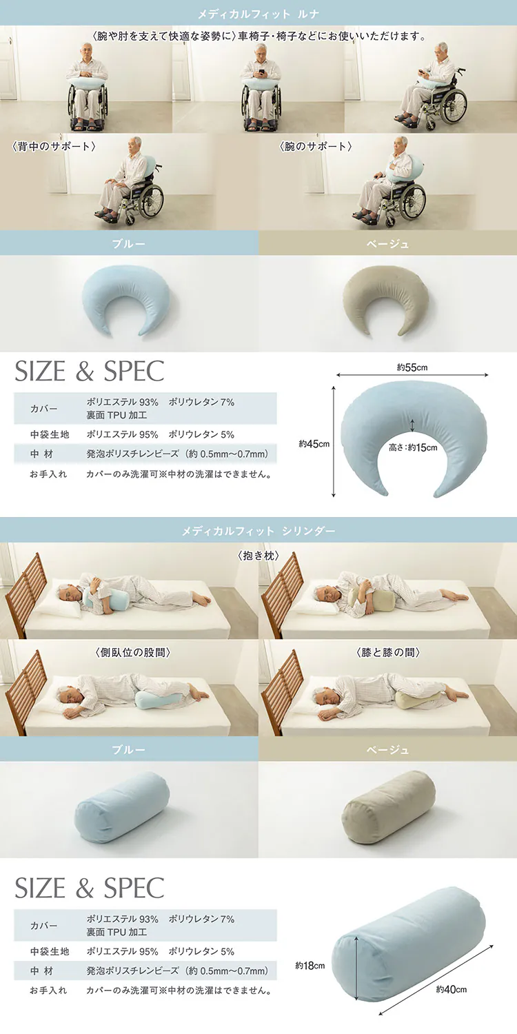 ビーズクッション メディカルフィット 抱き枕 FPC-MF11 ブルー3