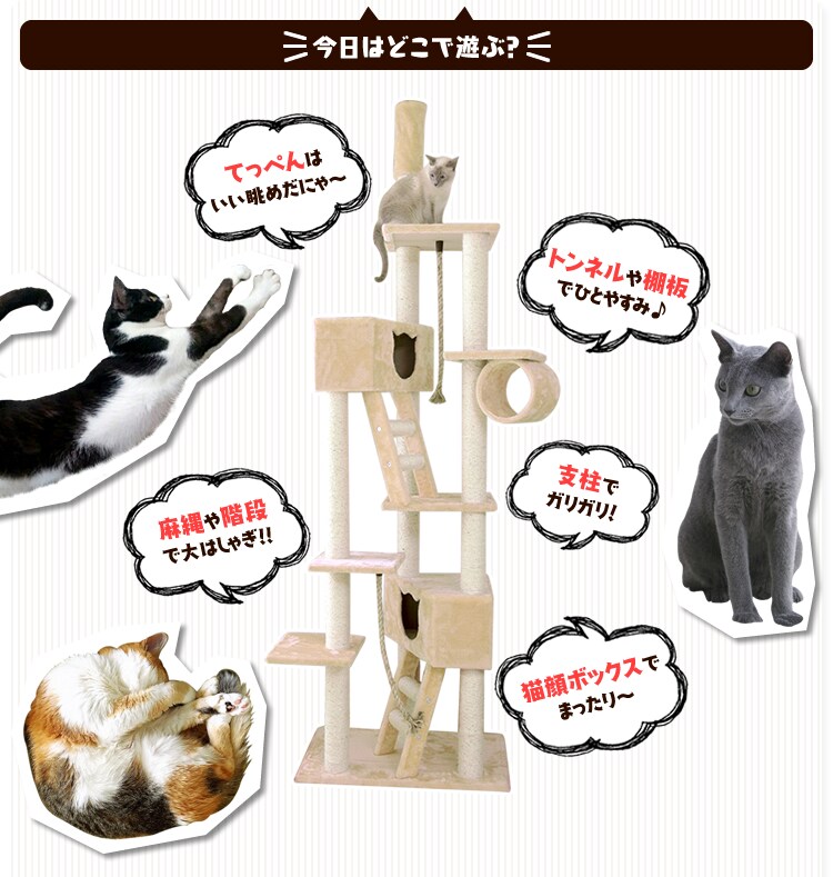 天井突っ張りキャットタワー 1