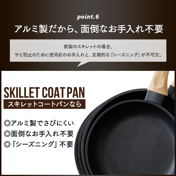 フライパン 26cm ガス火専用 スキレットコートパン SKL-26GS15