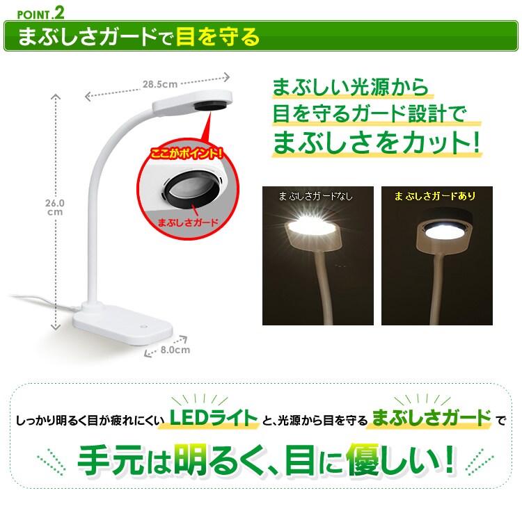 【POINT2】まぶしさガードで目を守る