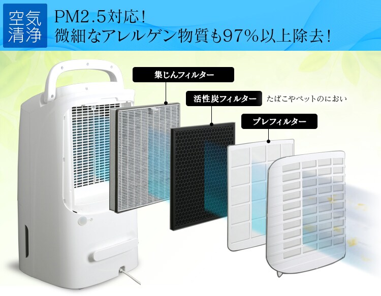 除湿機 コンプレッサー式 23畳 12.0L DCE-120 空気清浄 マイナスイオン 2