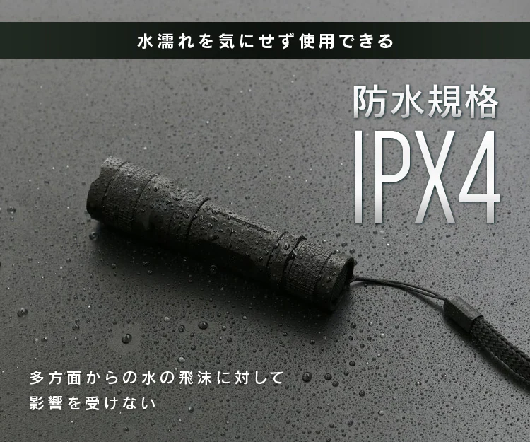 防水規格 IPX4