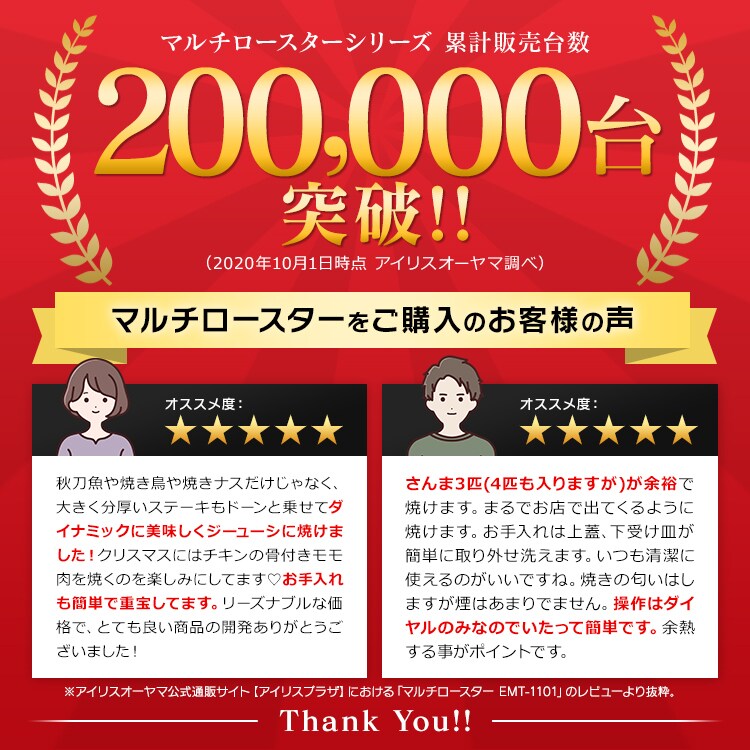 マルチロースターシリーズ累計販売台数　200,000台突破!!