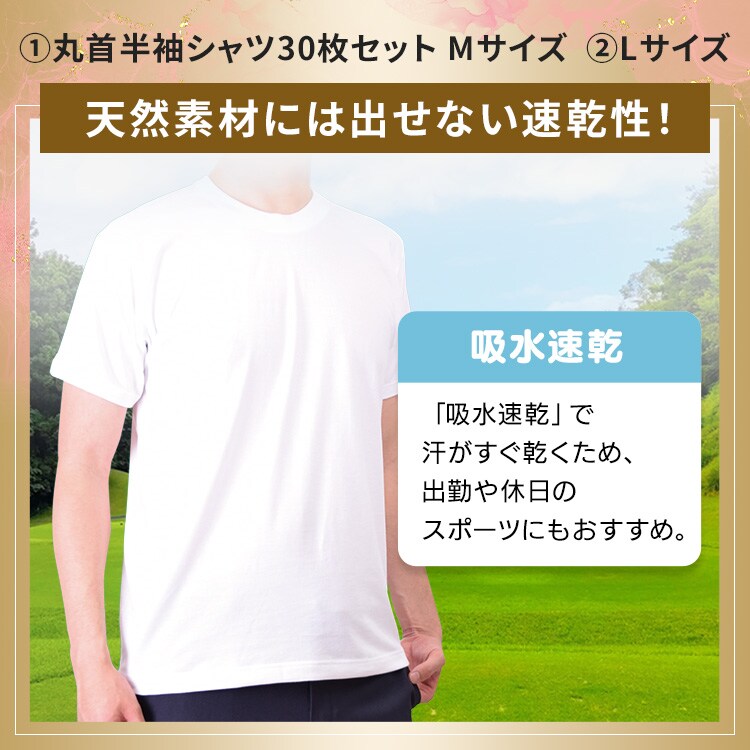 【2026福袋】詰めすぎ御免！丸首半袖シャツ30枚セット Lサイズ2