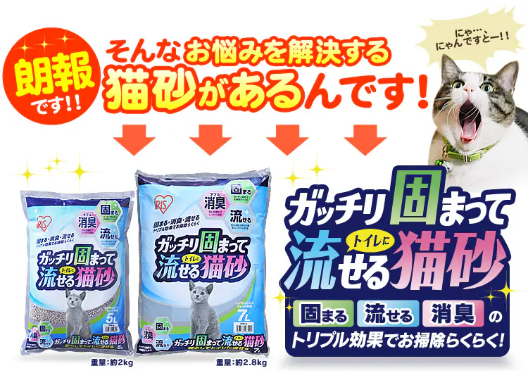 お悩みを解決する猫砂!