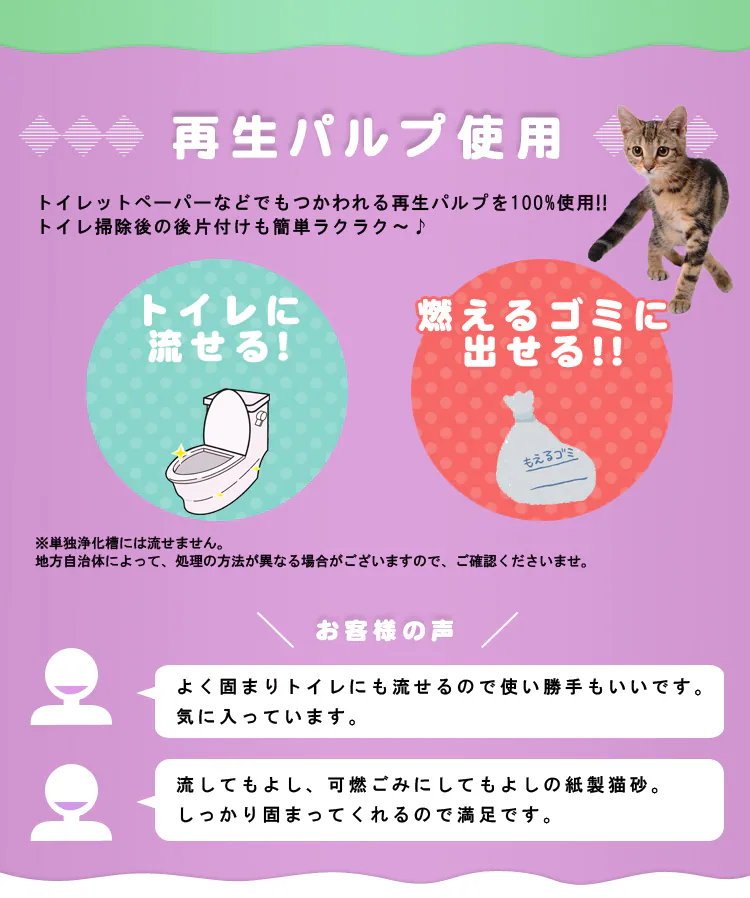 【6袋セット】 紙の猫砂 7L トイレに流せる 燃やせる ペレットタイプ 猫砂 KMN-70N7