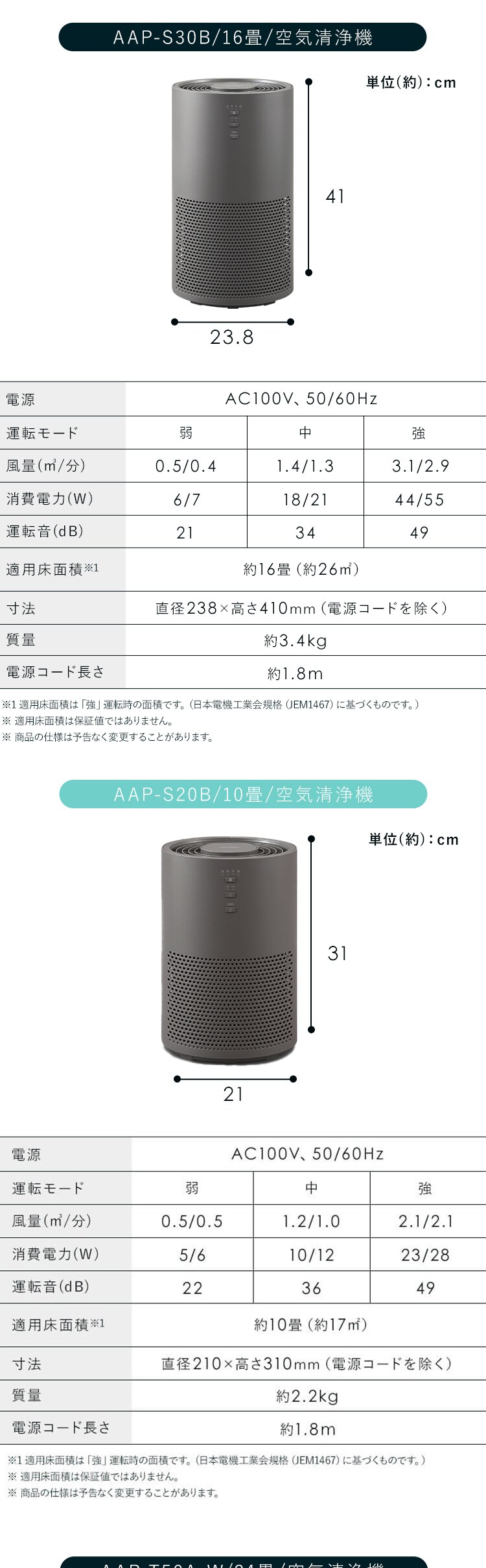 空気清浄機 16畳 風量3段階  切タイマー コンパクト お手入れ簡単 AAP-S30B-H グレー7