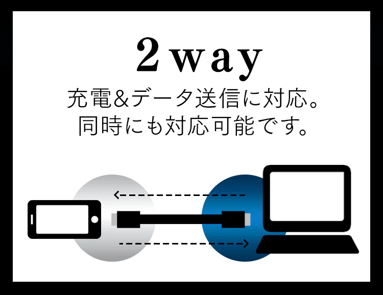高耐久USB-C to Lightningケーブル 2m ICCL-C20-B ブラック2