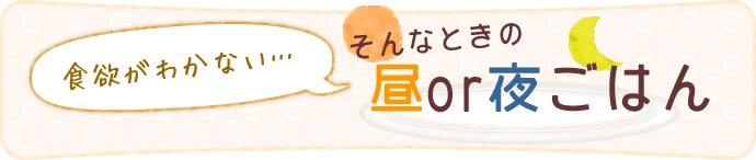 食欲がわかない…そんなときの昼or夜ごはん