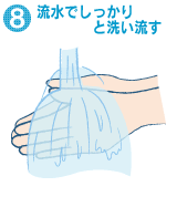 8.流水でしっかりと洗い流す
