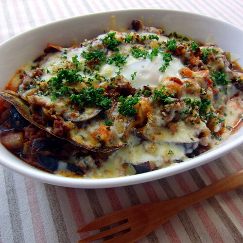 ナスとひき肉のチーズ焼き