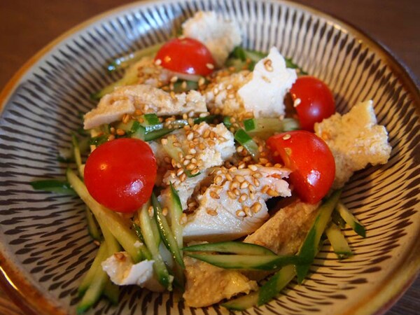 手作り凍み豆腐のサラダ