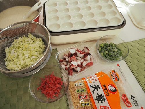 「たこ焼きプレート」を使ってたこ焼き!
