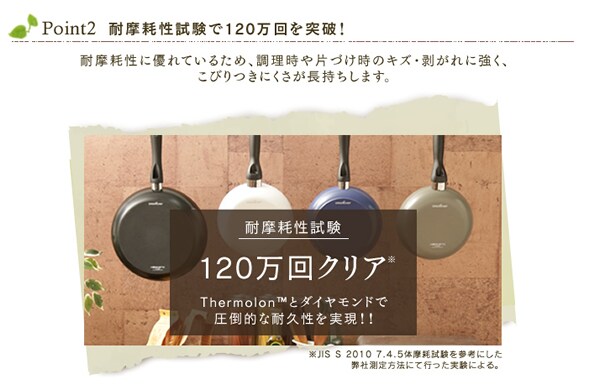 耐摩耗性試験を120万回クリアで長持ち!!