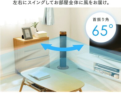 お部屋全体に風を届けることができます。