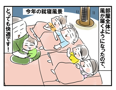 今年の就寝風景