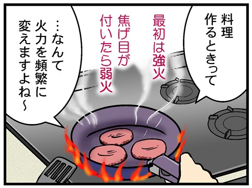 最初は強火焦げ目ガ付いたら弱火