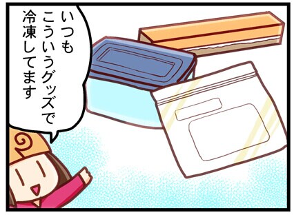 いつもこういうグッズで冷凍してます