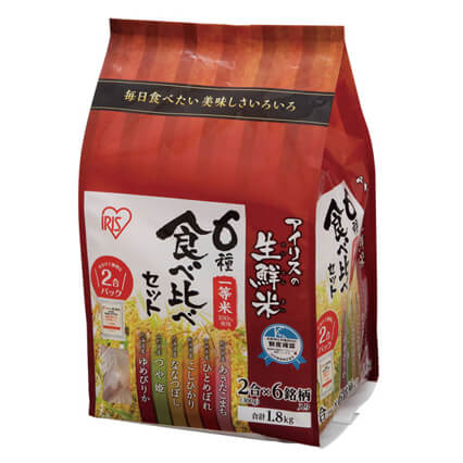 アイリスの生鮮米 厳選6種食べくらべセット 1.8kg(2合×6)