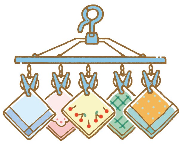 ハンカチは畳んで干す