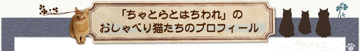 「ちゃとらとはちわれ」のおしゃべり猫たちのプロフィール