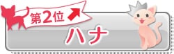 第2位 ハナ ↑
