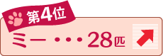 第4位 ミー 28匹 ↑