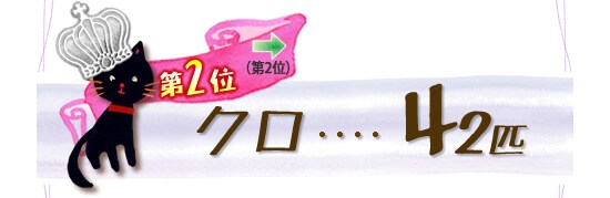 第2位 クロ 42匹 →
