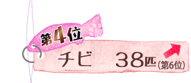 第4位 チビ 38匹 ↑