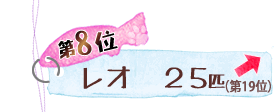 第8位 レオ 25匹 ↑
