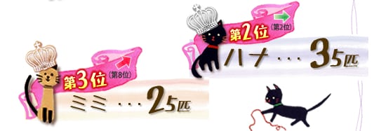 第2位 ハナ 35匹 →