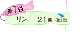 第4位 リン 21匹 ↓