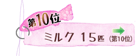 第10位 ミルク 15匹 →